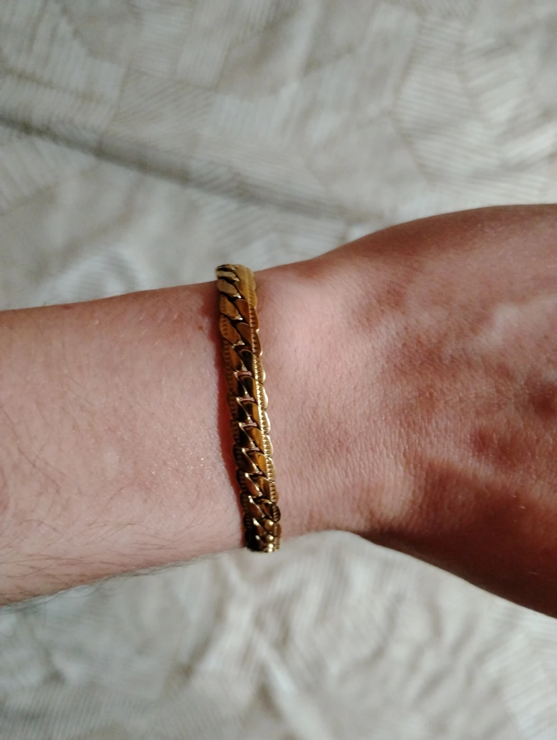 Gold coloured Cuban link bracelet - photo 3
