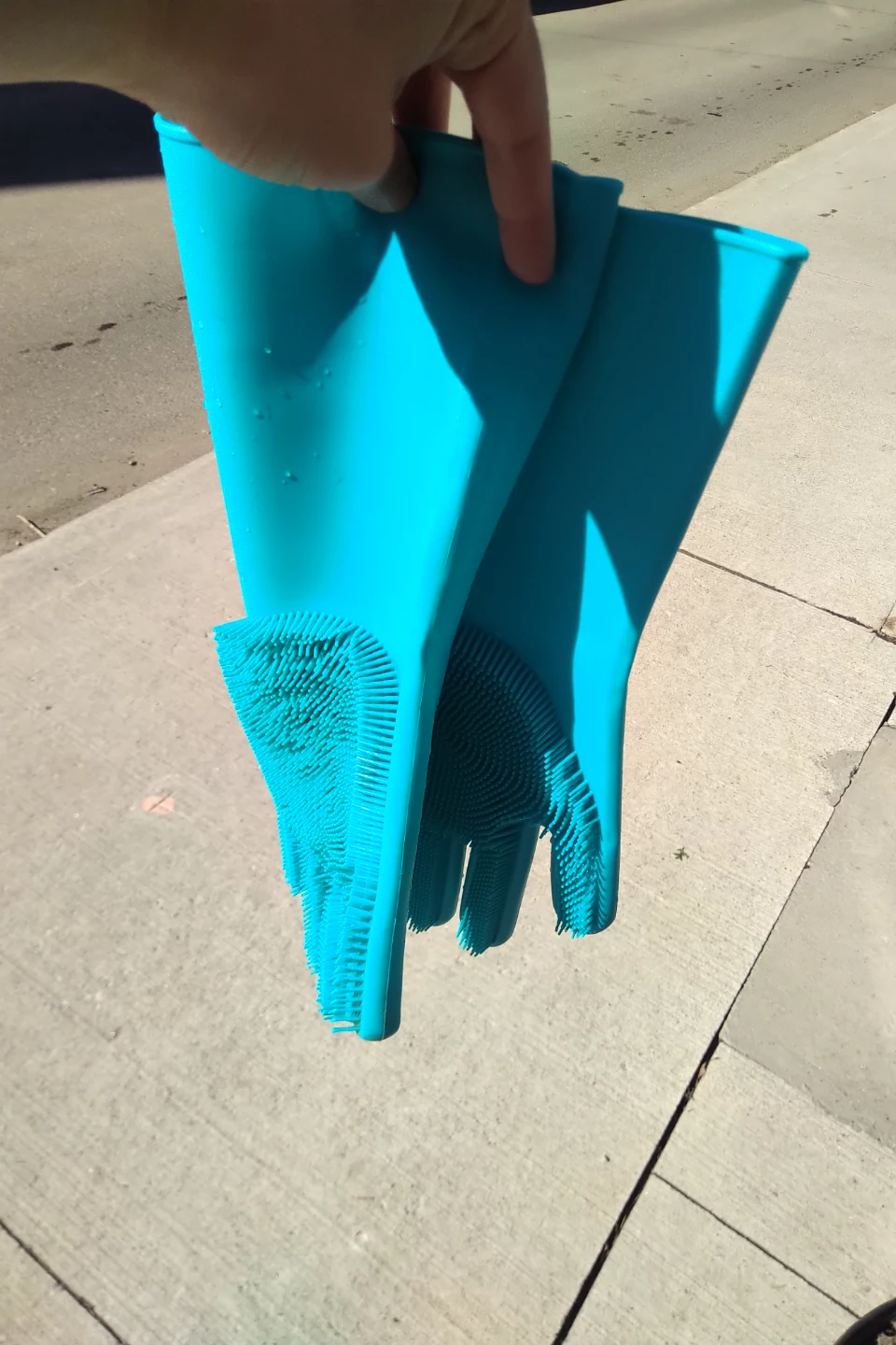 rubber gloves with cleaning bristles - photo 2