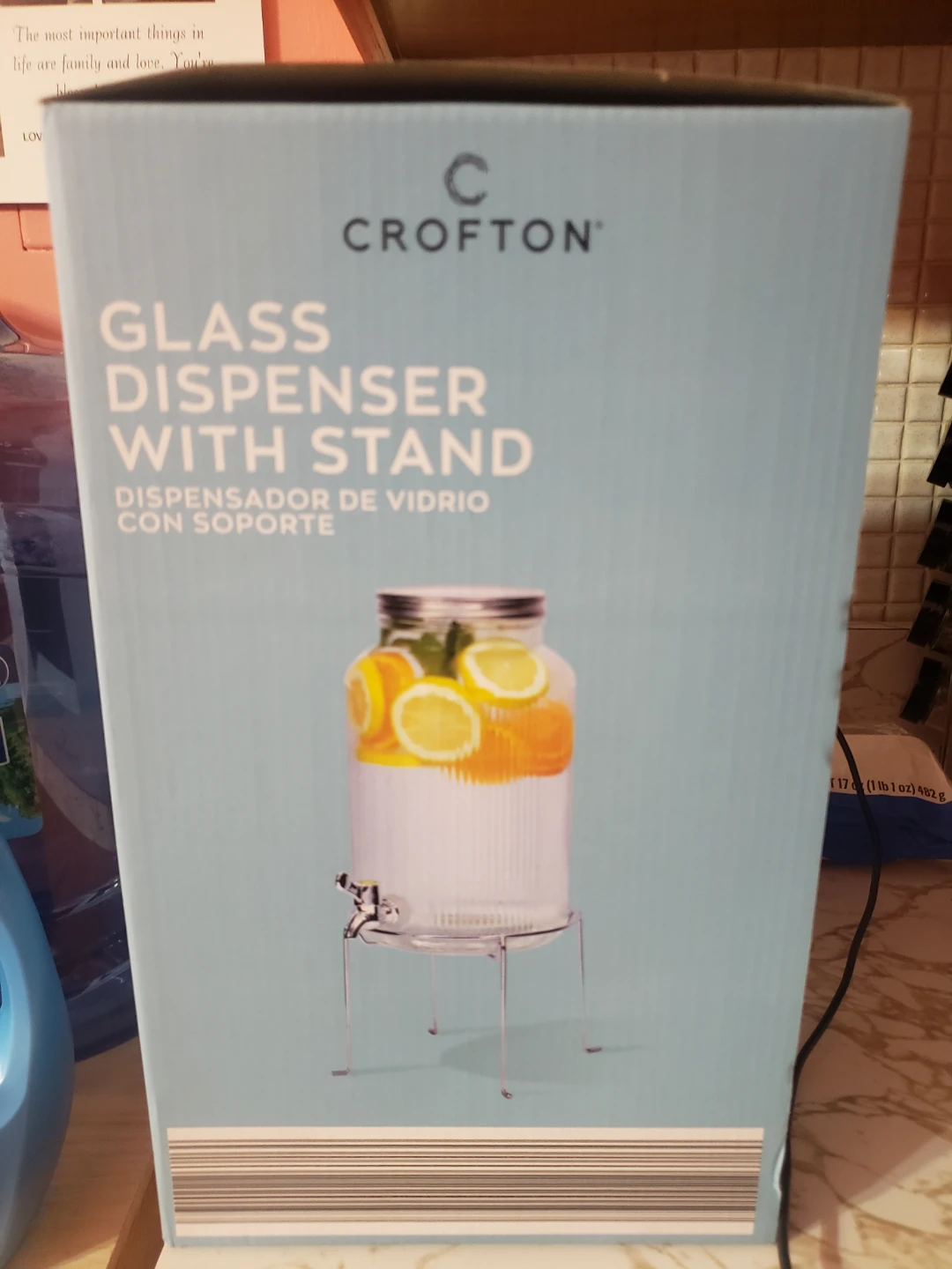 Crofton Glass Drink Dispenser with Metal Stand - 1.45 Gallon - photo 2