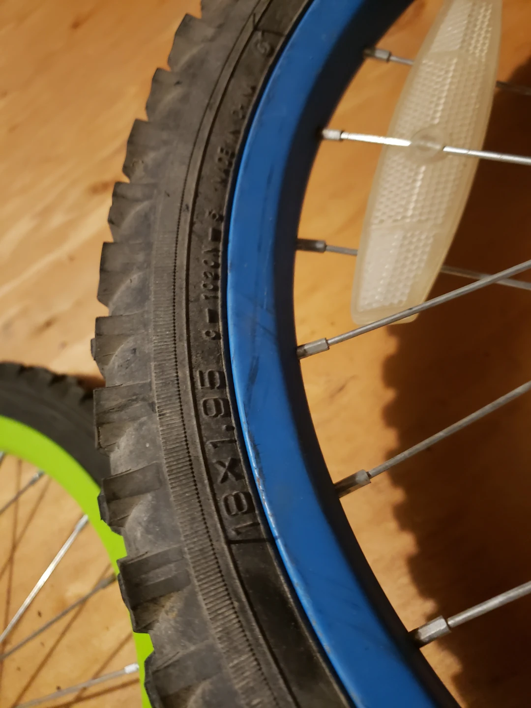 Kids Bicycle Wheels - Blue and Green Rims - photo 3