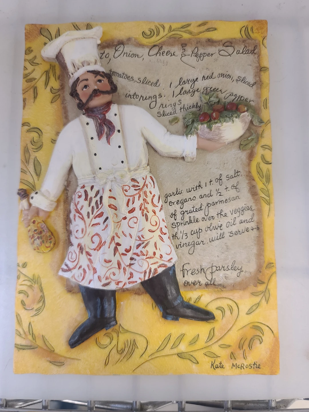 Kate McRostie Chef Wall Art with Recipe