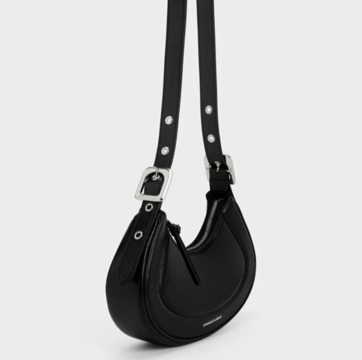 Charles & Keith Petra Curved Crossbody/Shoulder Convertible Bag