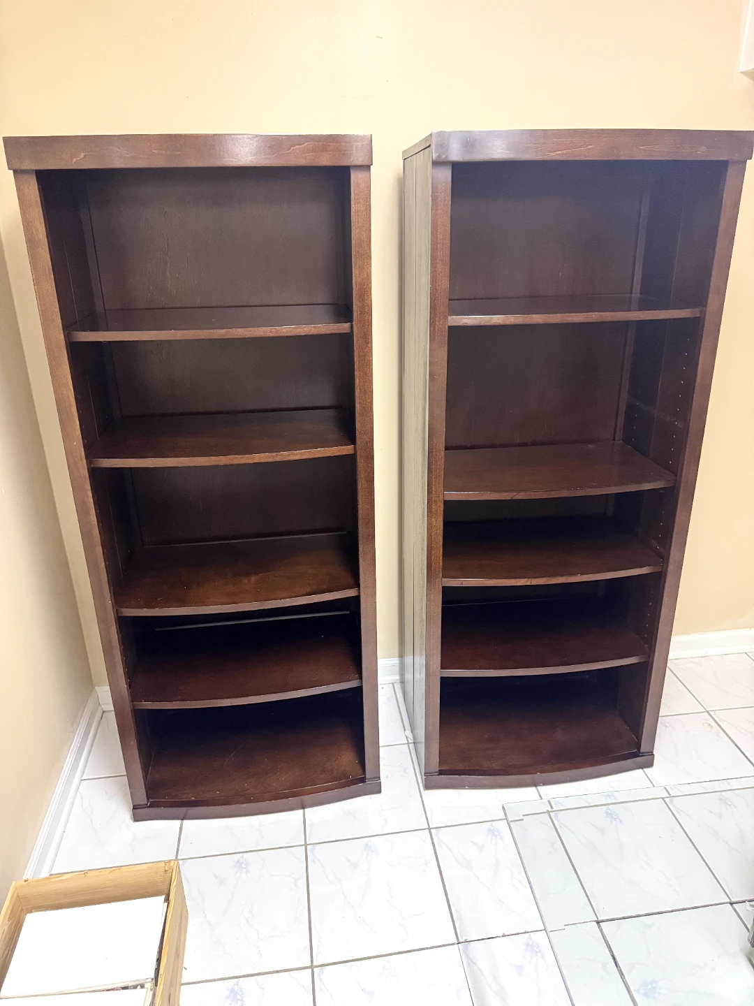 2 Dark Brown Wood 5-Shelf Bookshelf - photo 3