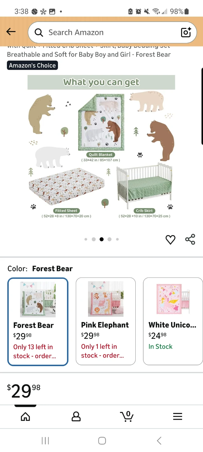 Sealed 3 Piece Baby Crib Bedding Set - Blue Dinosaurs 🥕