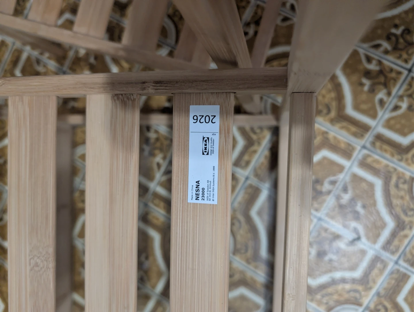 2 IKEA NESNA Bamboo Bedside Table with Glass Top - photo 2