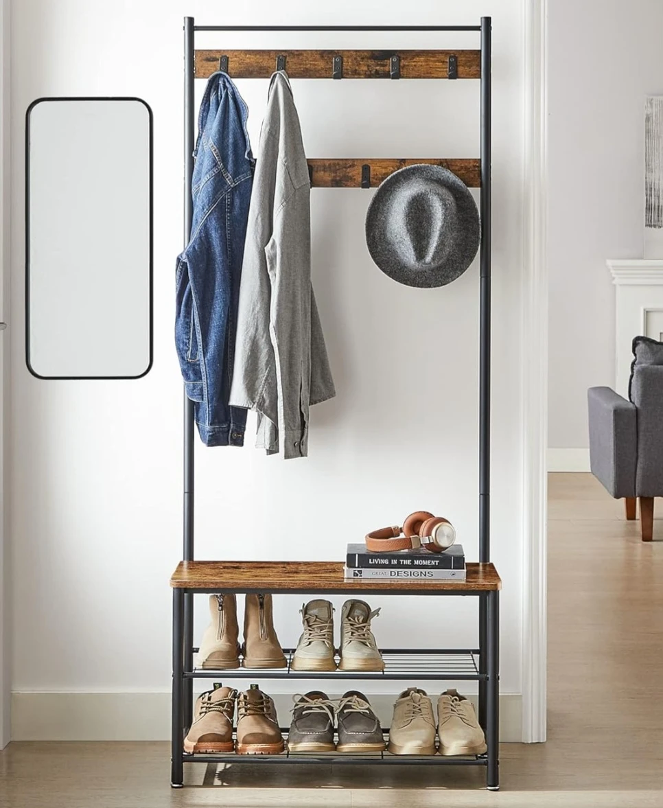 Entryway coat shoe bench (New in box)