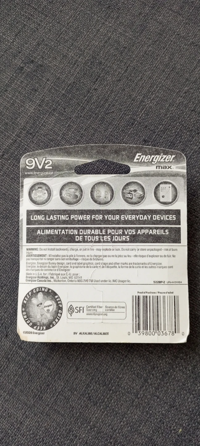 Energizer MAX 9V 2-Pack Alkaline Batteries - photo 2