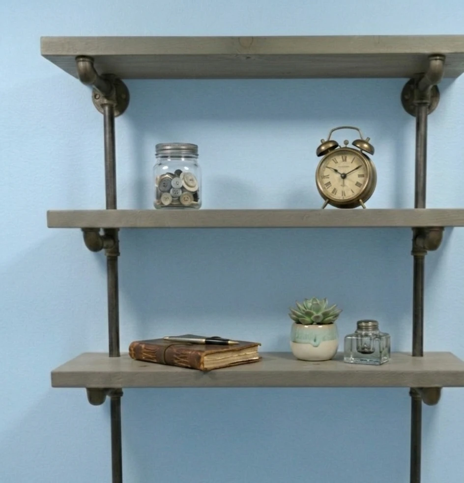 3-Tier Industrial Pipe Shelf