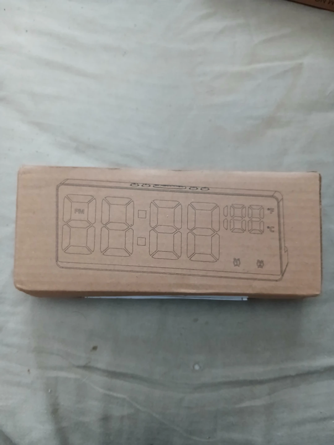 Digital LED Alarm Clock With Green & White Display & USB Cable - photo 2