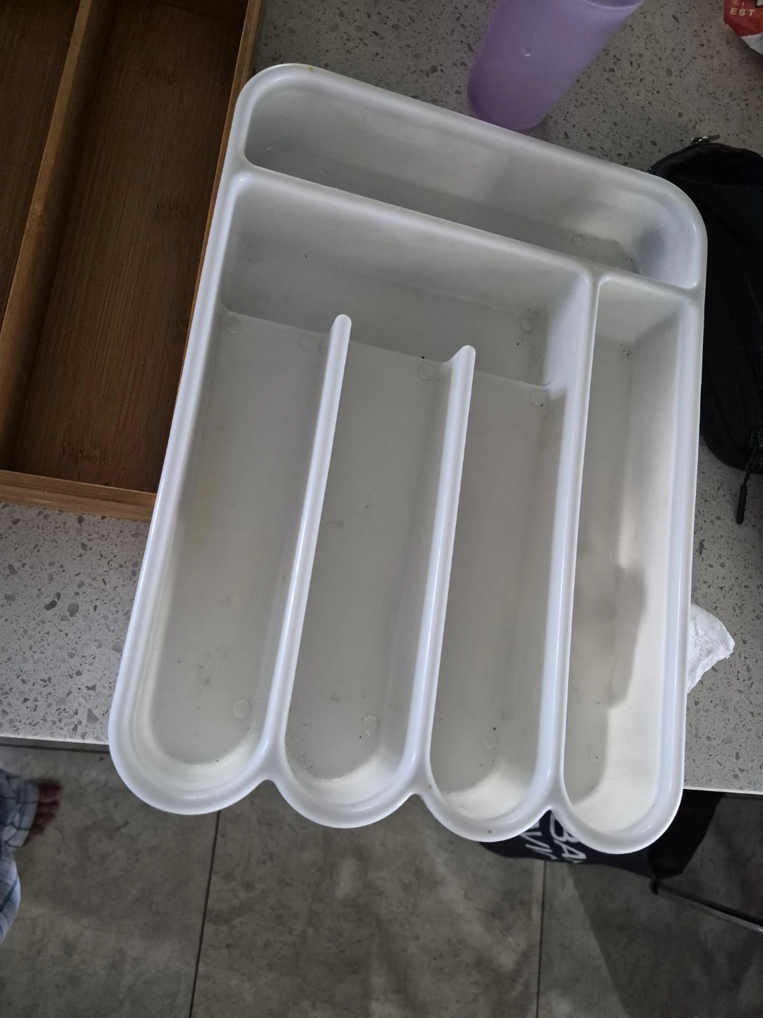 Bamboo and Plastic Cutlery Organizer Drawer - photo 2