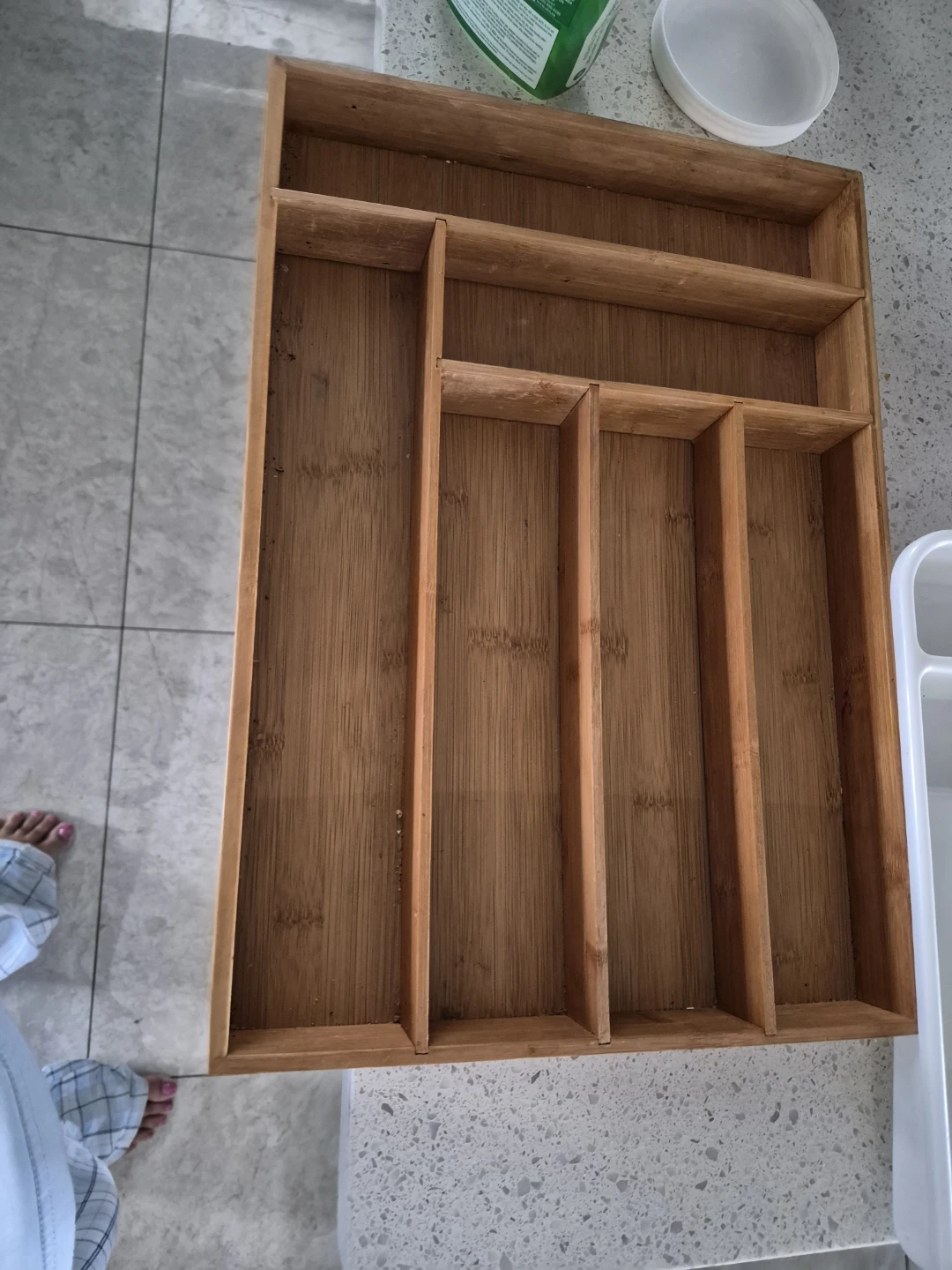 Bamboo and Plastic Cutlery Organizer Drawer - photo 3