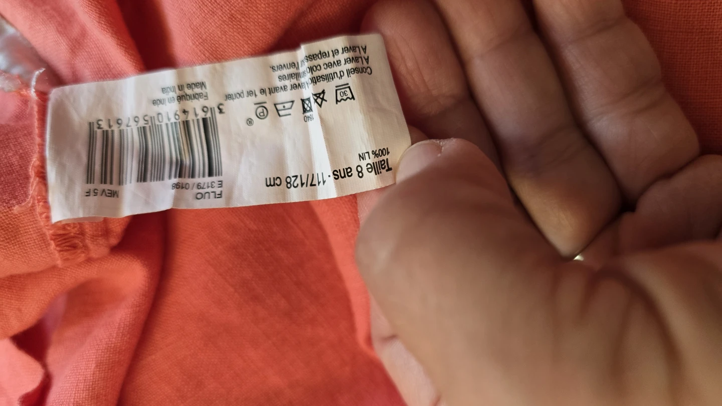 Monoprix Kids Linen Dress Coral Size 8 - photo 4