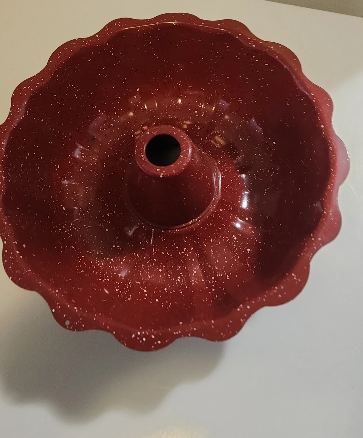 Red Speckled Bundt Cake Pan