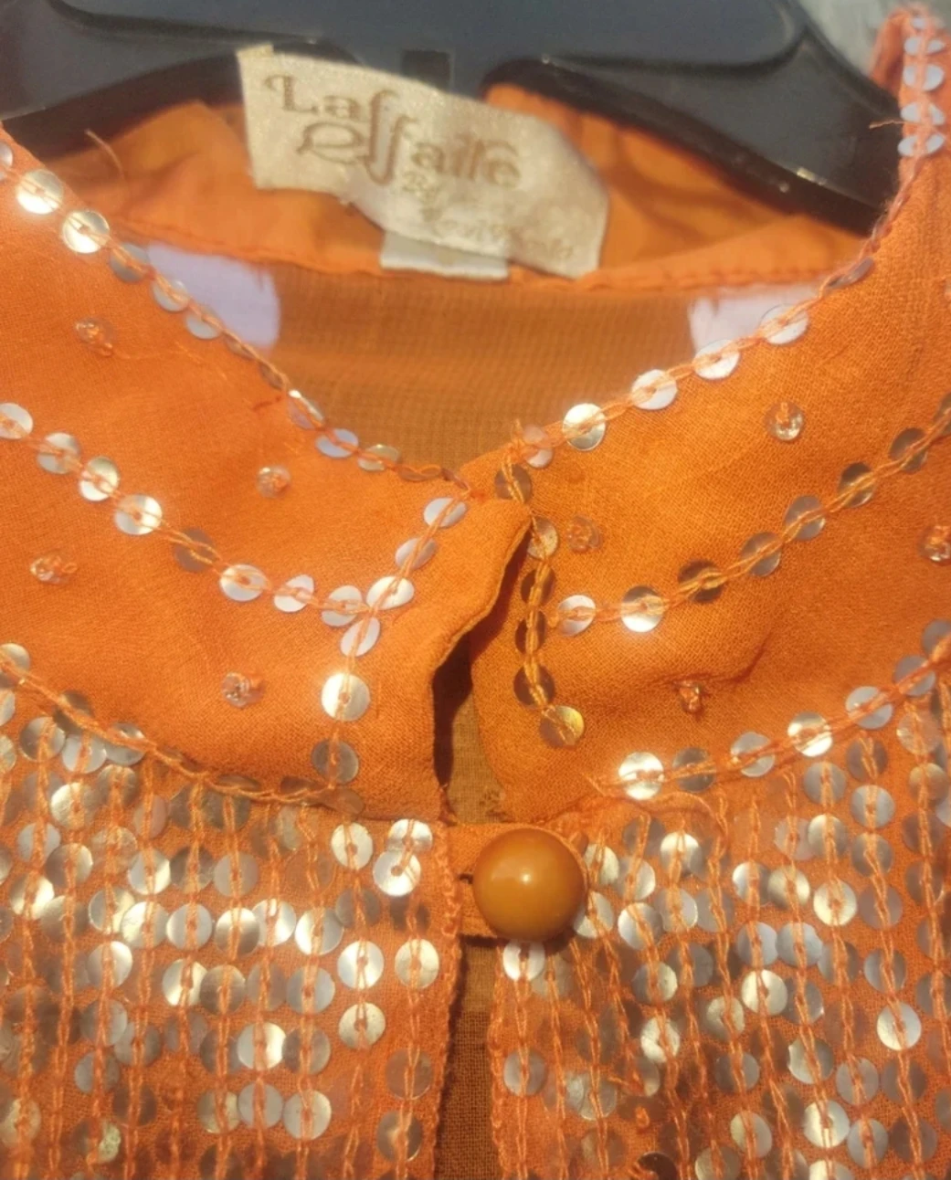 Laffaille Orange Sequin Embellished Tunic Top - photo 3