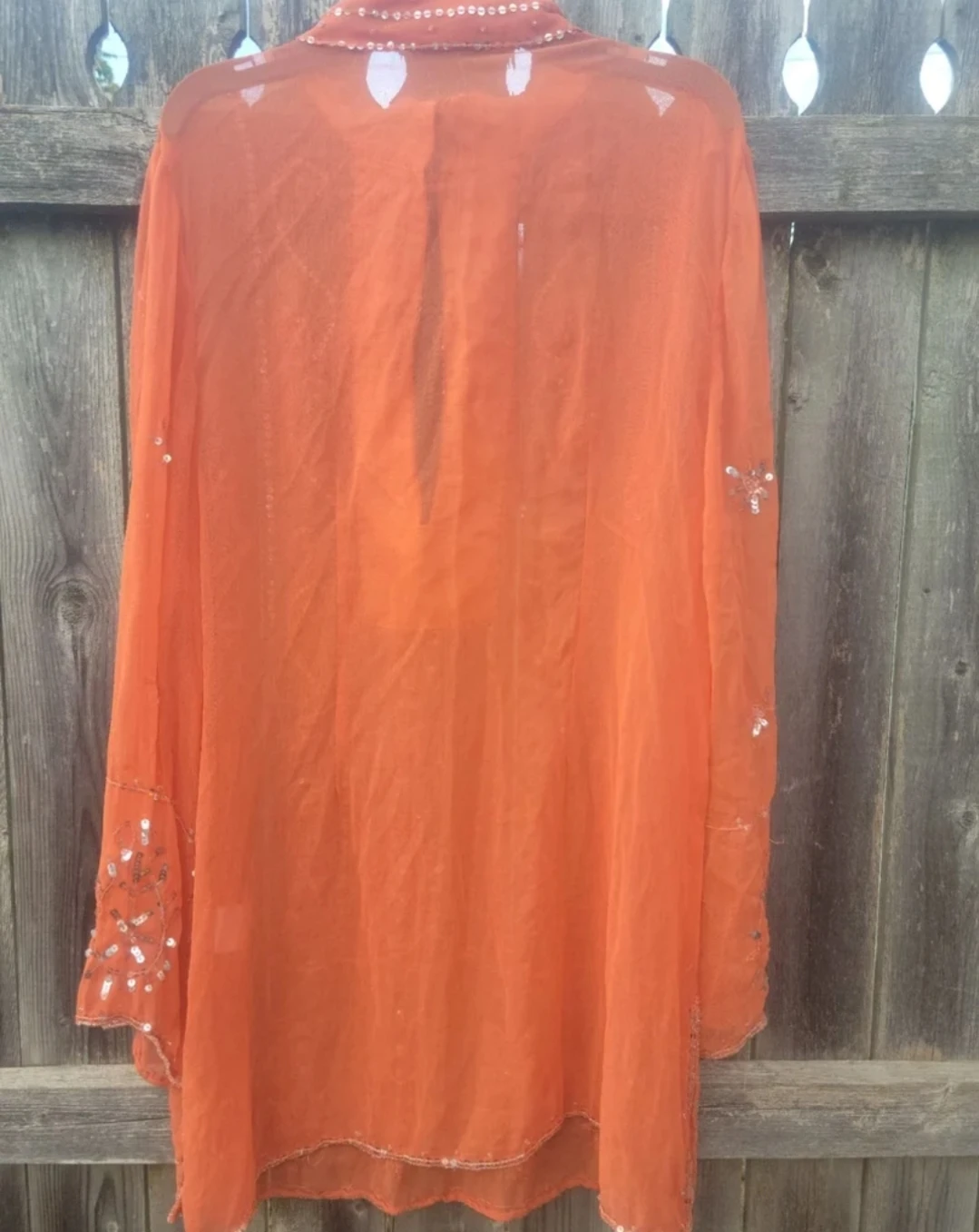 Laffaille Orange Sequin Embellished Tunic Top - photo 4