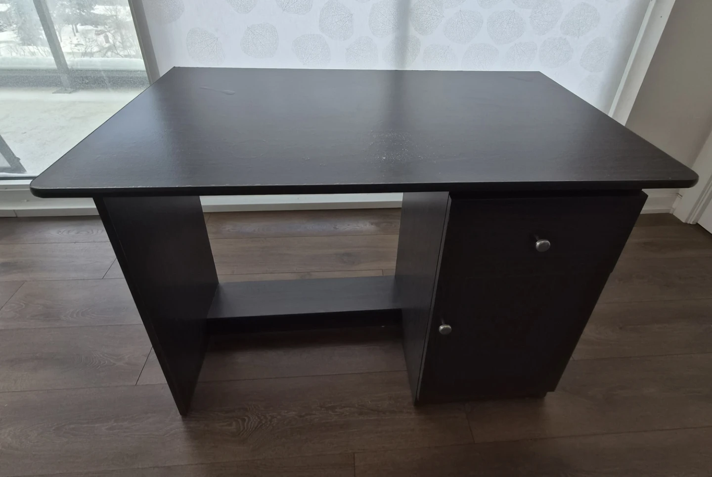 Dark Brown Desk with Drawers - photo 2