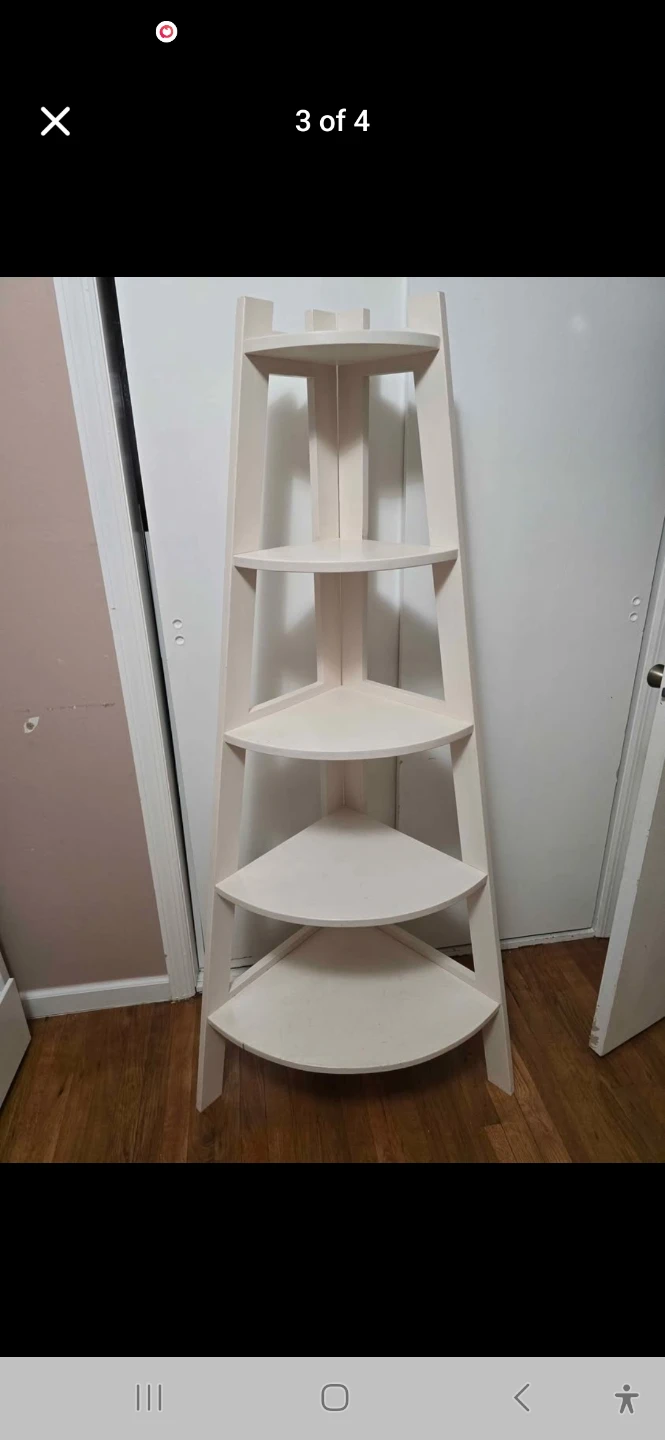 White 5-Tier Corner Shelf - photo 2