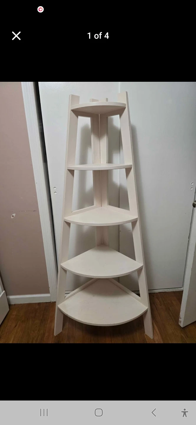 White 5-Tier Corner Shelf - photo 3