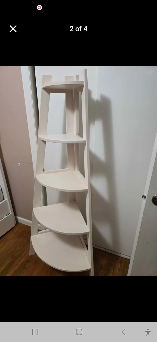 White 5-Tier Corner Shelf - photo 4