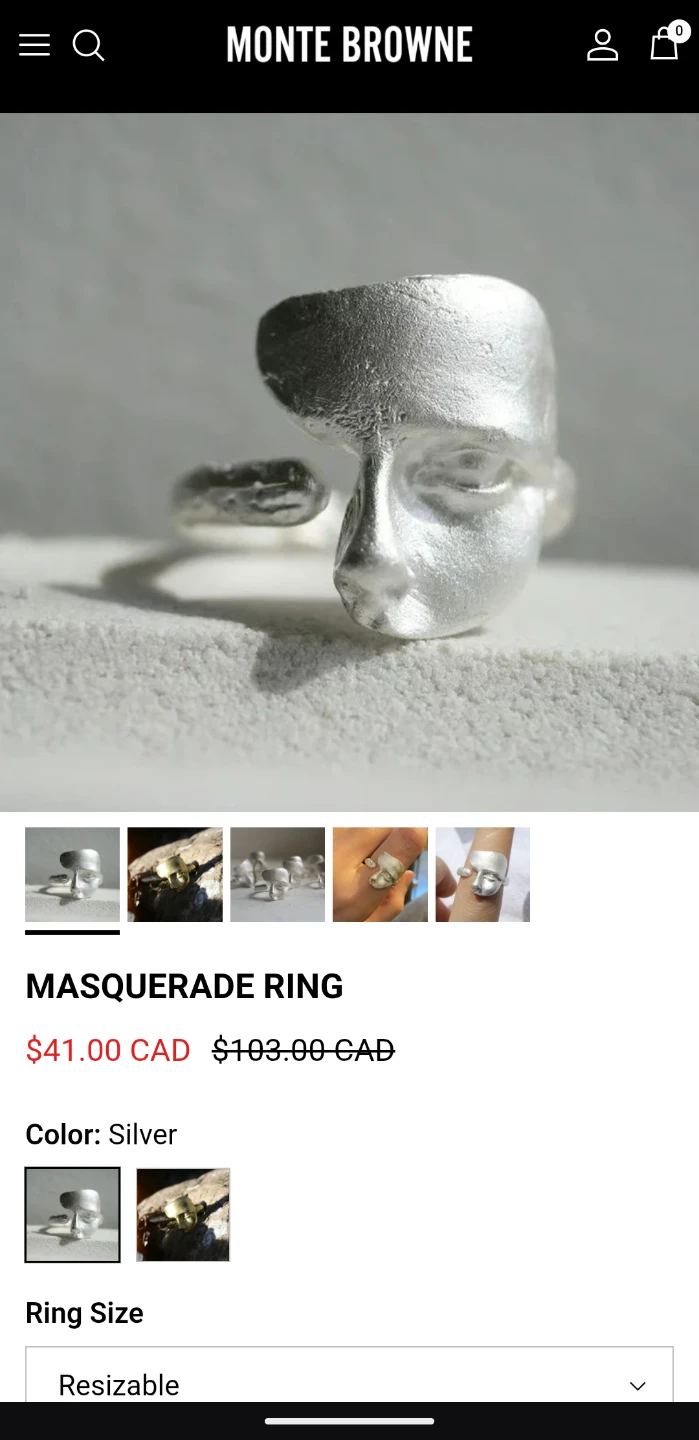 Monte Browne Masquerade Ring - Silver - photo 2