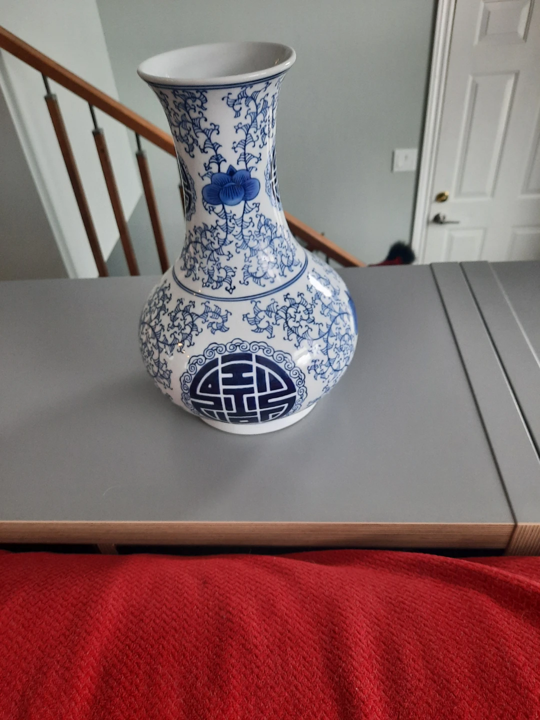 Blue and White Porcelain Vase with Floral Design