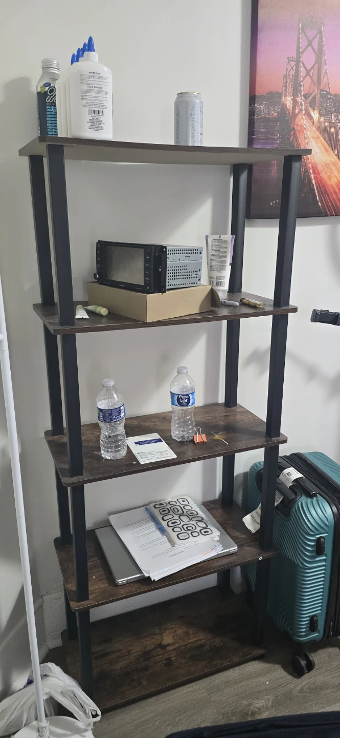 4-Shelf Industrial Style Bookcase