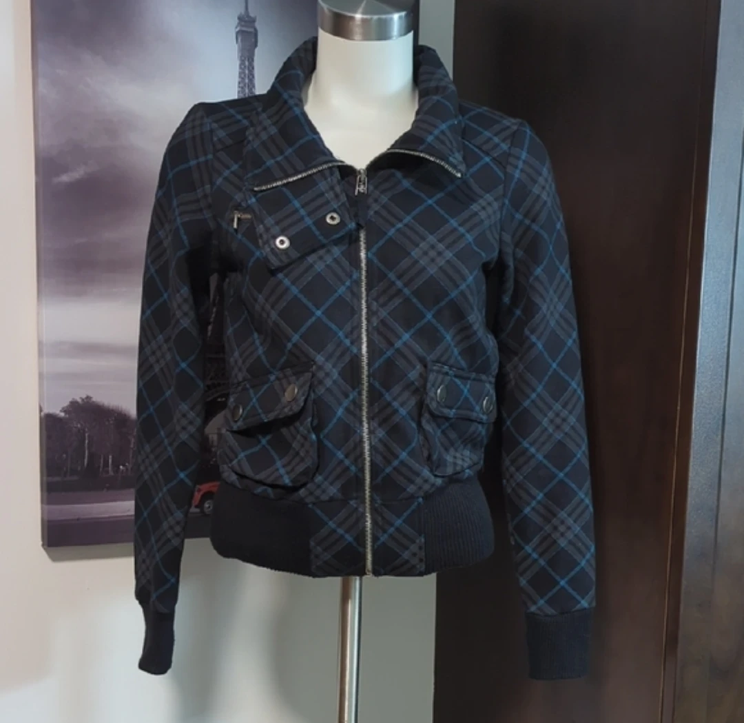 Streetwear Society Plaid Bomber Jacket
