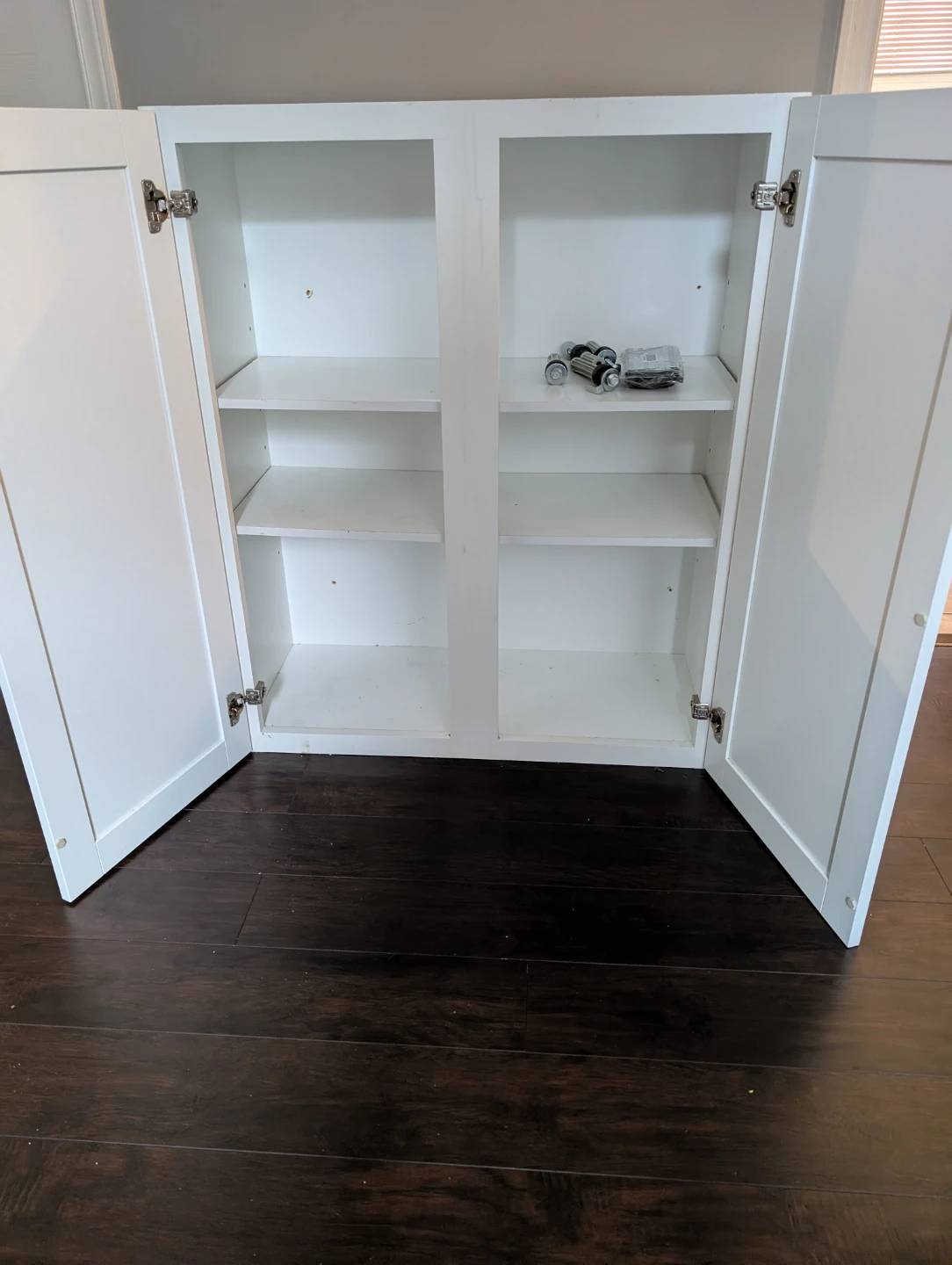 White Two-Door Cabinet with Shelves - photo 2