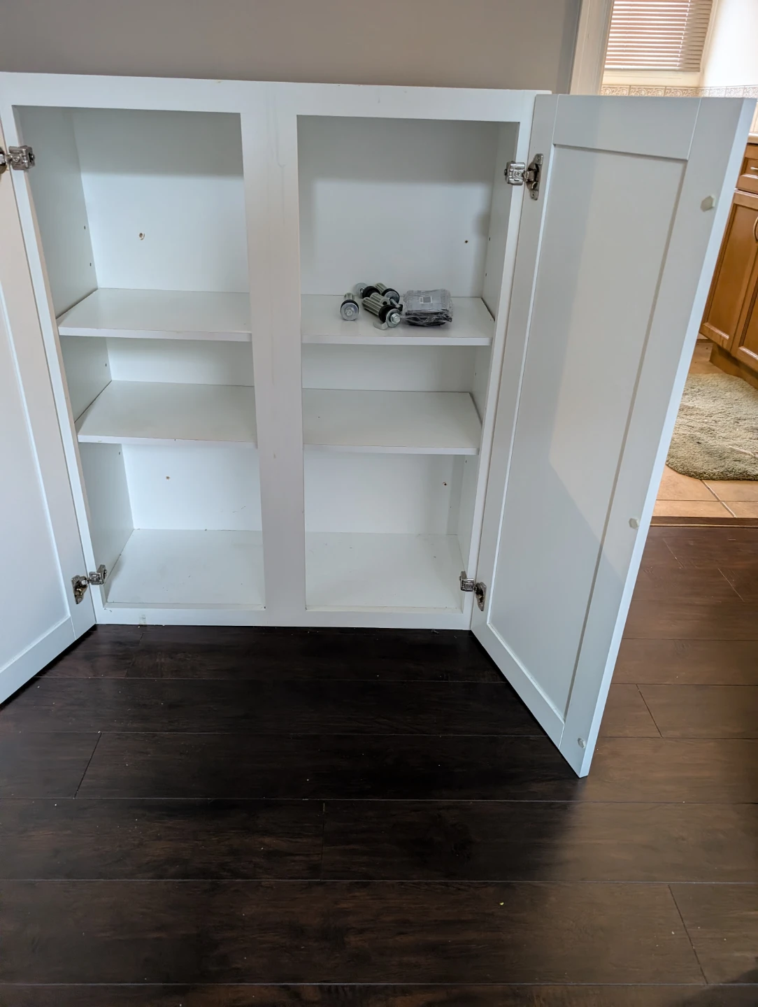 White Two-Door Cabinet with Shelves - photo 5