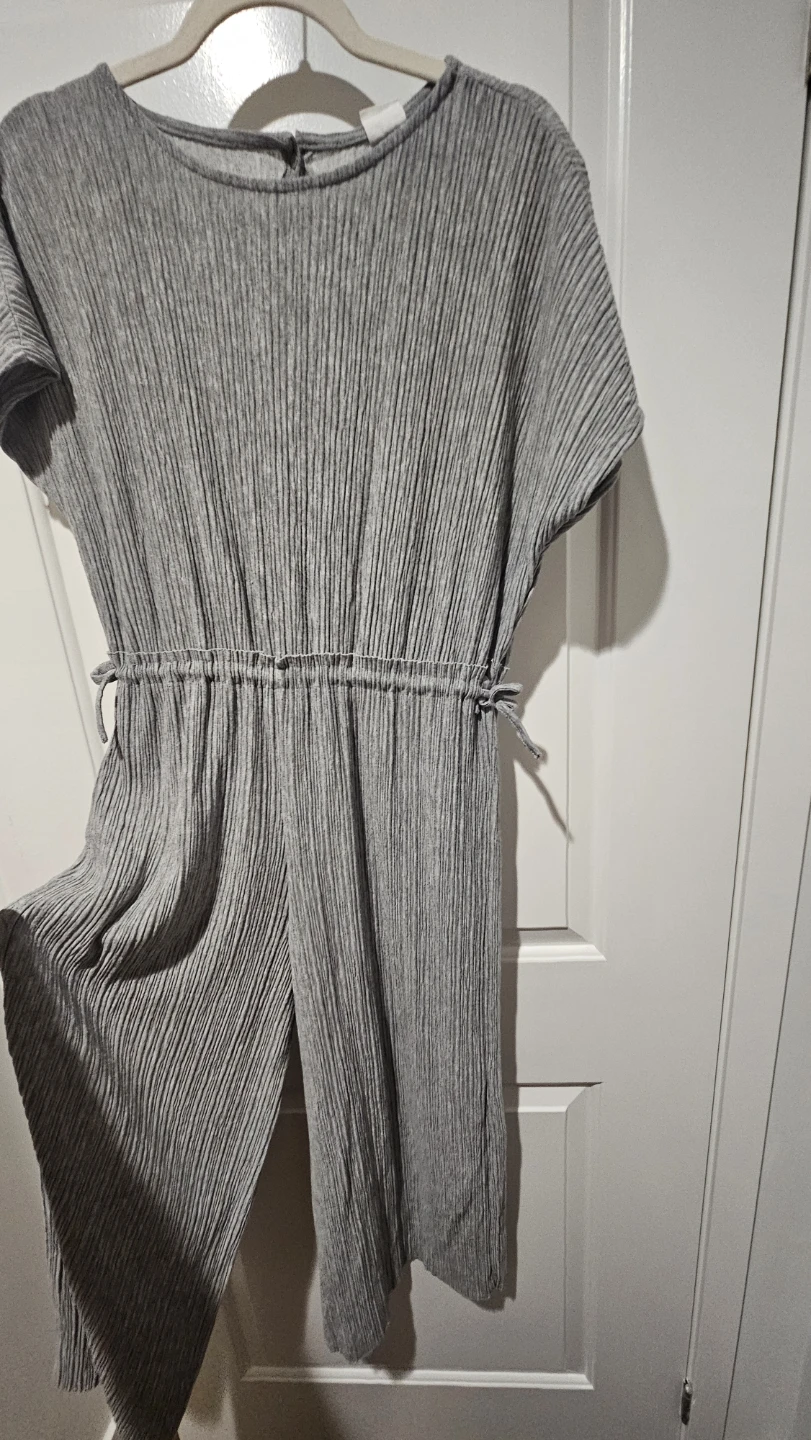 Grey Pleated Jumpsuit, Size 10 (Medium to Large) - photo 2