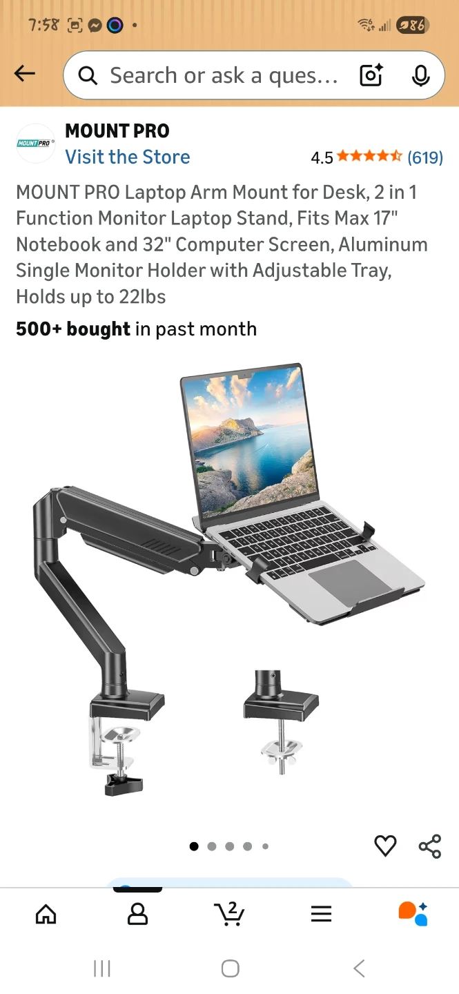 MOUNT PRO 2-in-1 Monitor and Laptop Arm Mount
