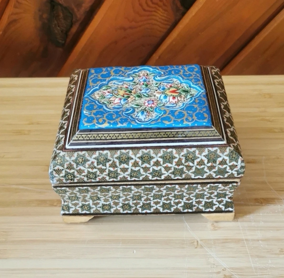 Vintage Persian Khatam Inlaid Wooden Box - photo 2