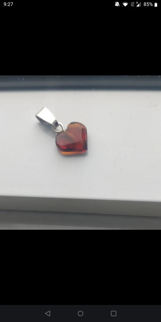Heart Shaped Amber Pendant - photo 2