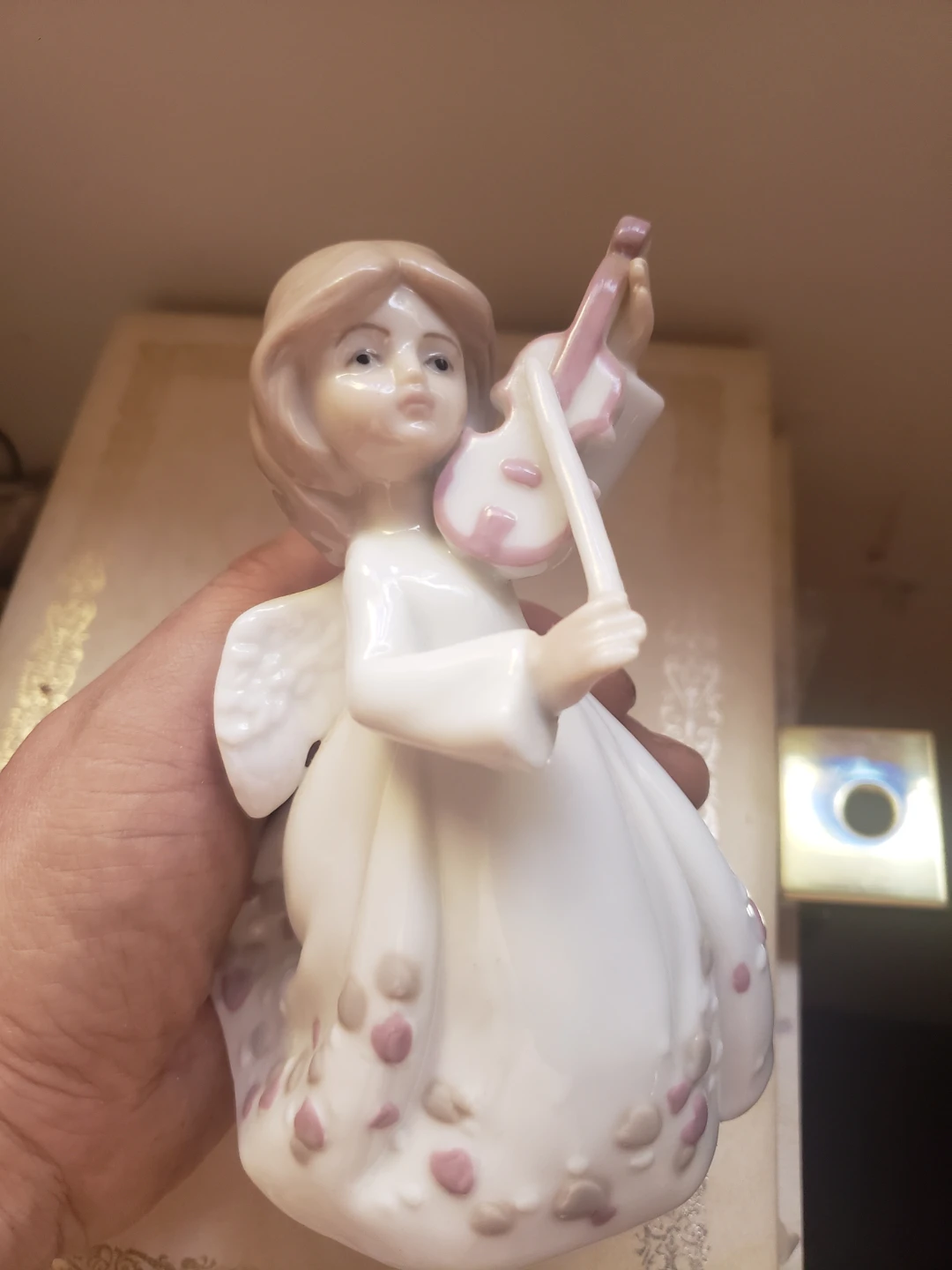 LEY Porcelain Angel Figurine with Violin
