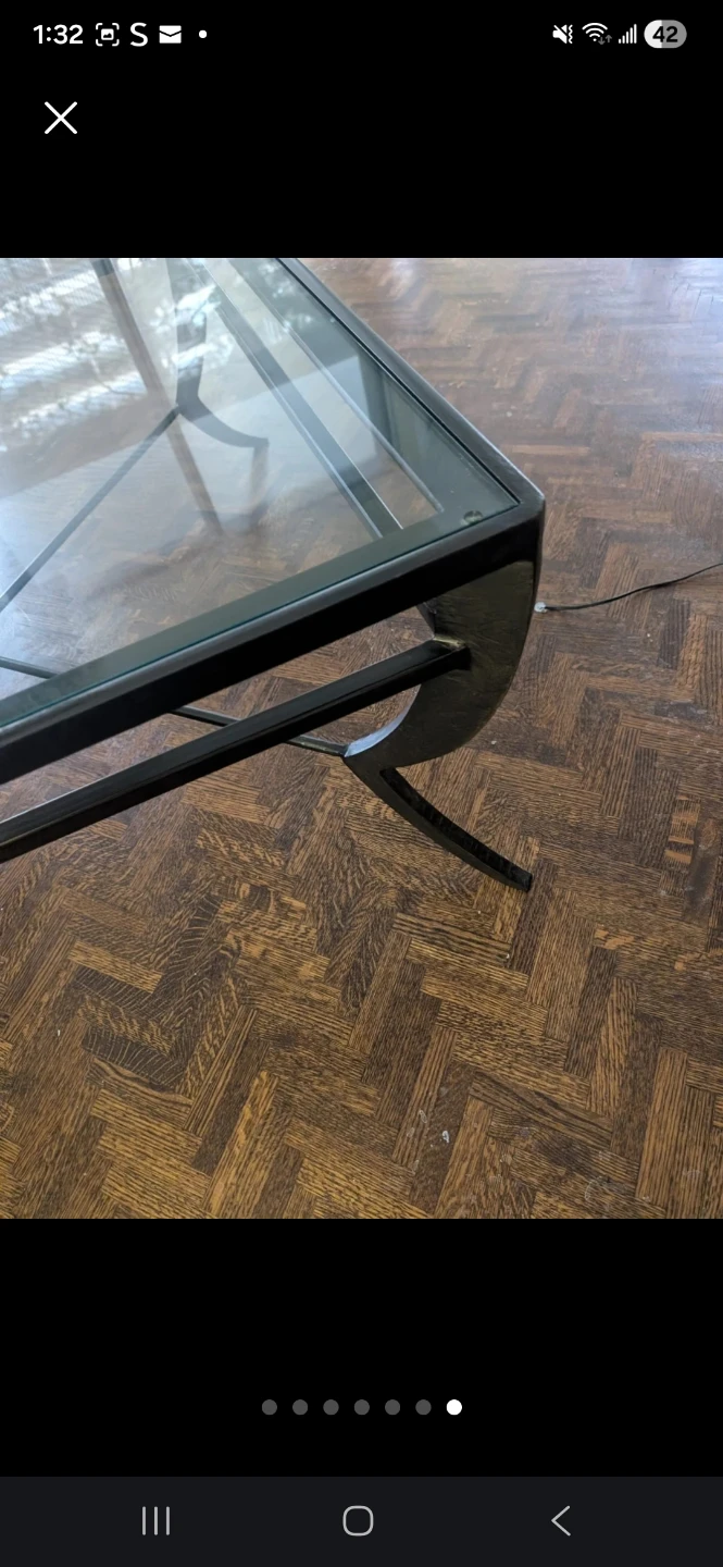 Glass Top Coffee Table with Metal Frame - photo 3