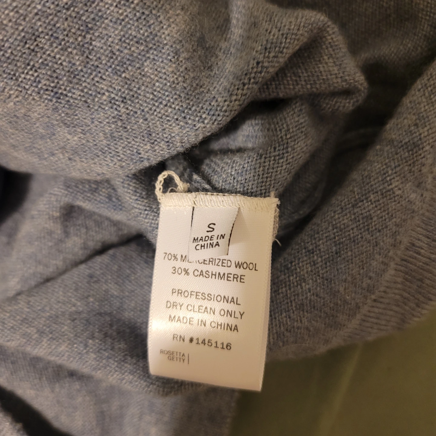 W/small Rosetta Getty Blue Wool & Cashmere Collared Shirt - photo 5