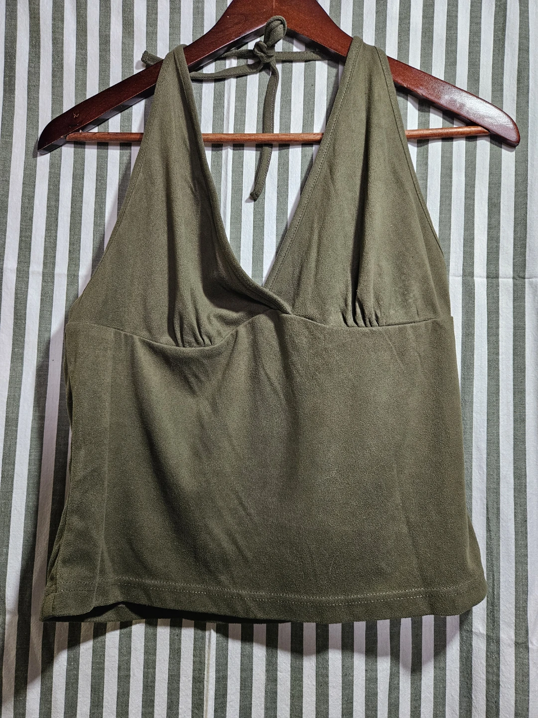 Olive Green Halter Neck Tank Top