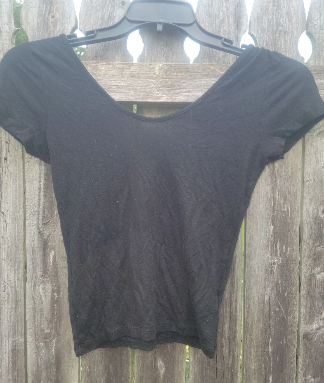 Black Express Short Sleeve Crop Top - Size S