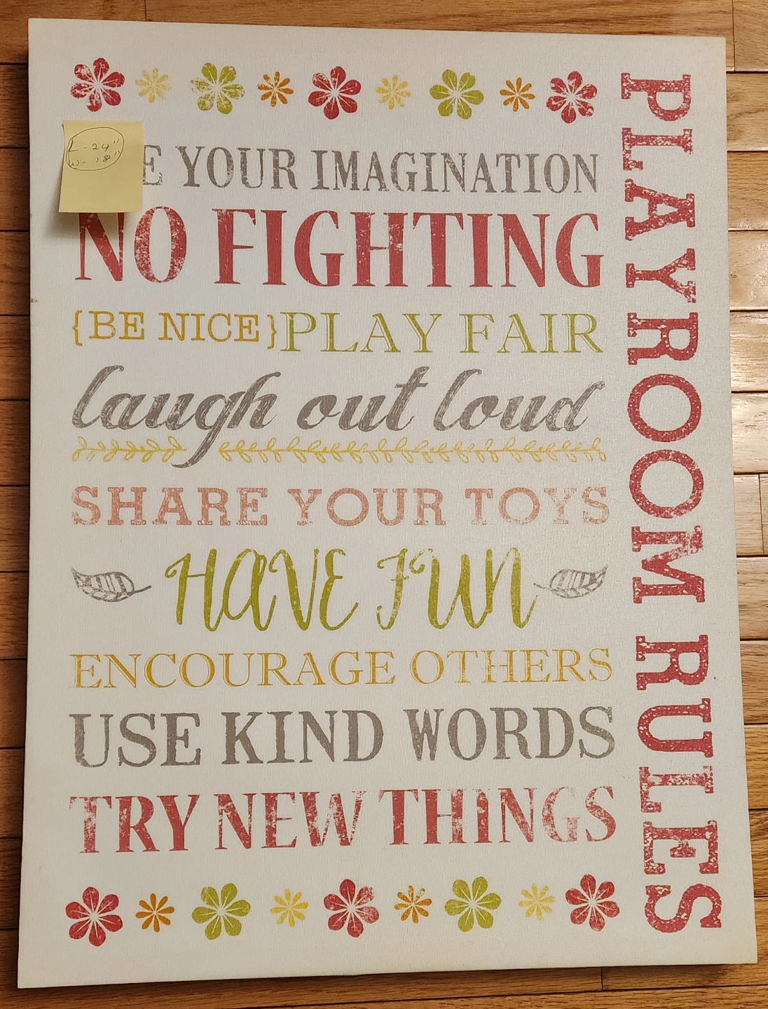 Playroom Rules Canvas Wall Art