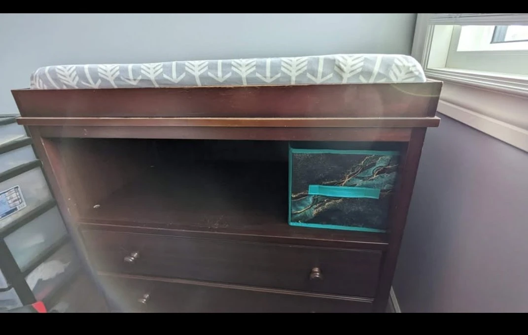 Dark Wood Changing Table Dresser - photo 2