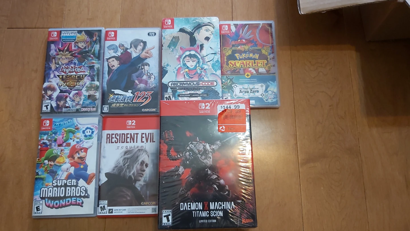 Switch 1 and 2 games Resident Evil Requiem Super Mario