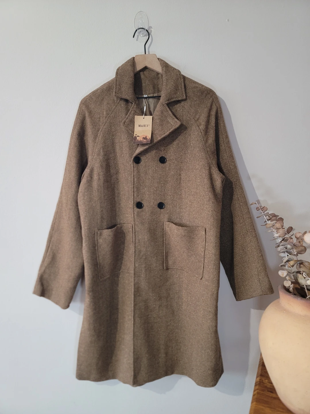 Herringbone Jacket Cotton-Linen Quiet Luxury Sz 2XL New Minimal