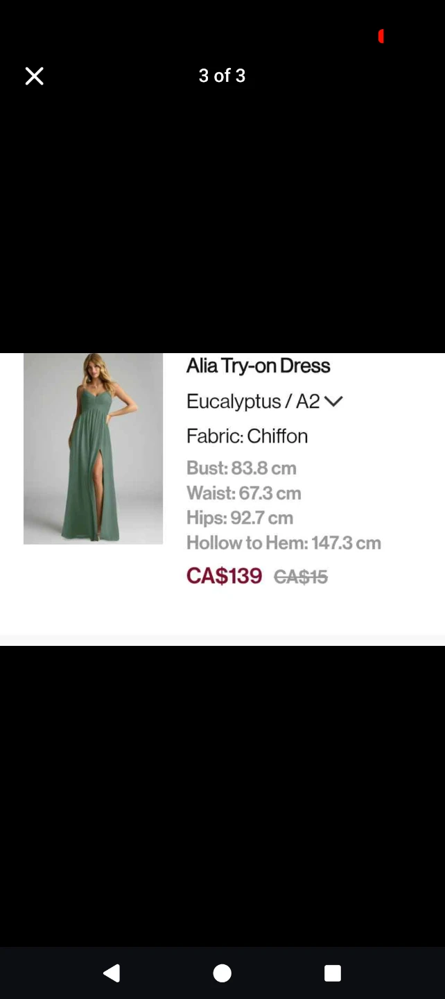 Alia Try-on Dress - Eucalyptus Chiffon - photo 2