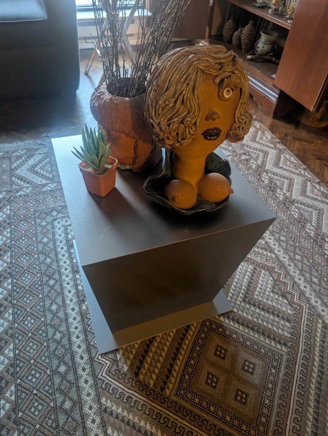 Modern Grey Pedestal Side Table - photo 3