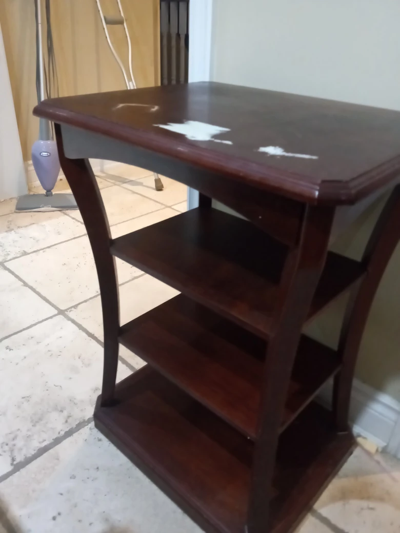 Dark Wood Side Table with Shelves - photo 2