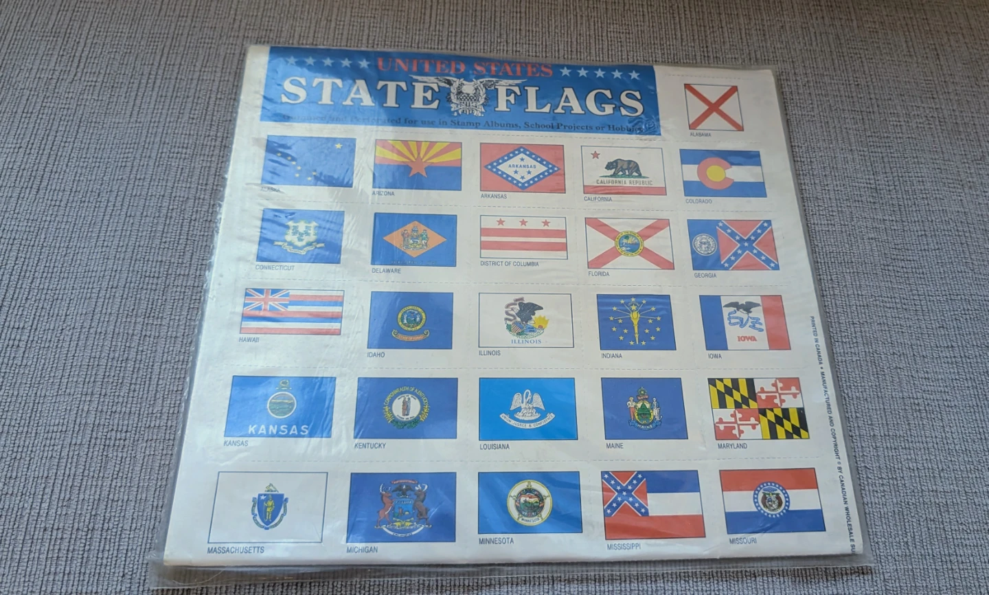 Brand New United States State Flags Poster Sheet