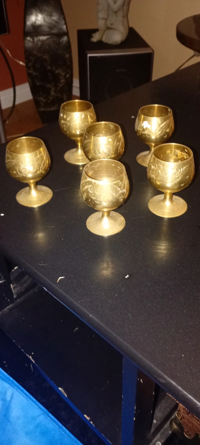 Set of 6 Brass Shot Glasses - photo 3
