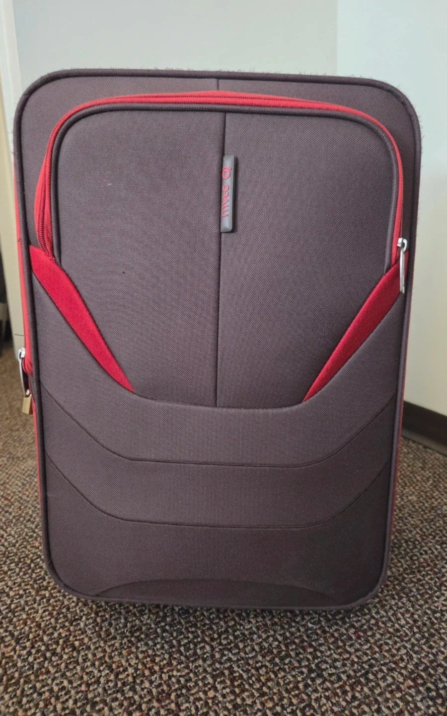 Brown and Red Carry-On