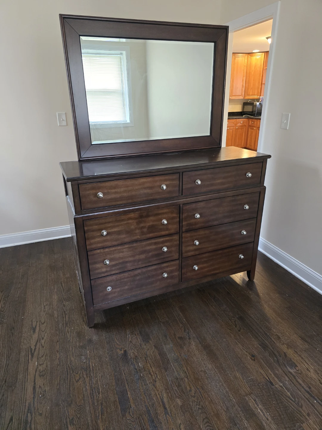 Dark Wood Dresser with Mirror - photo 3