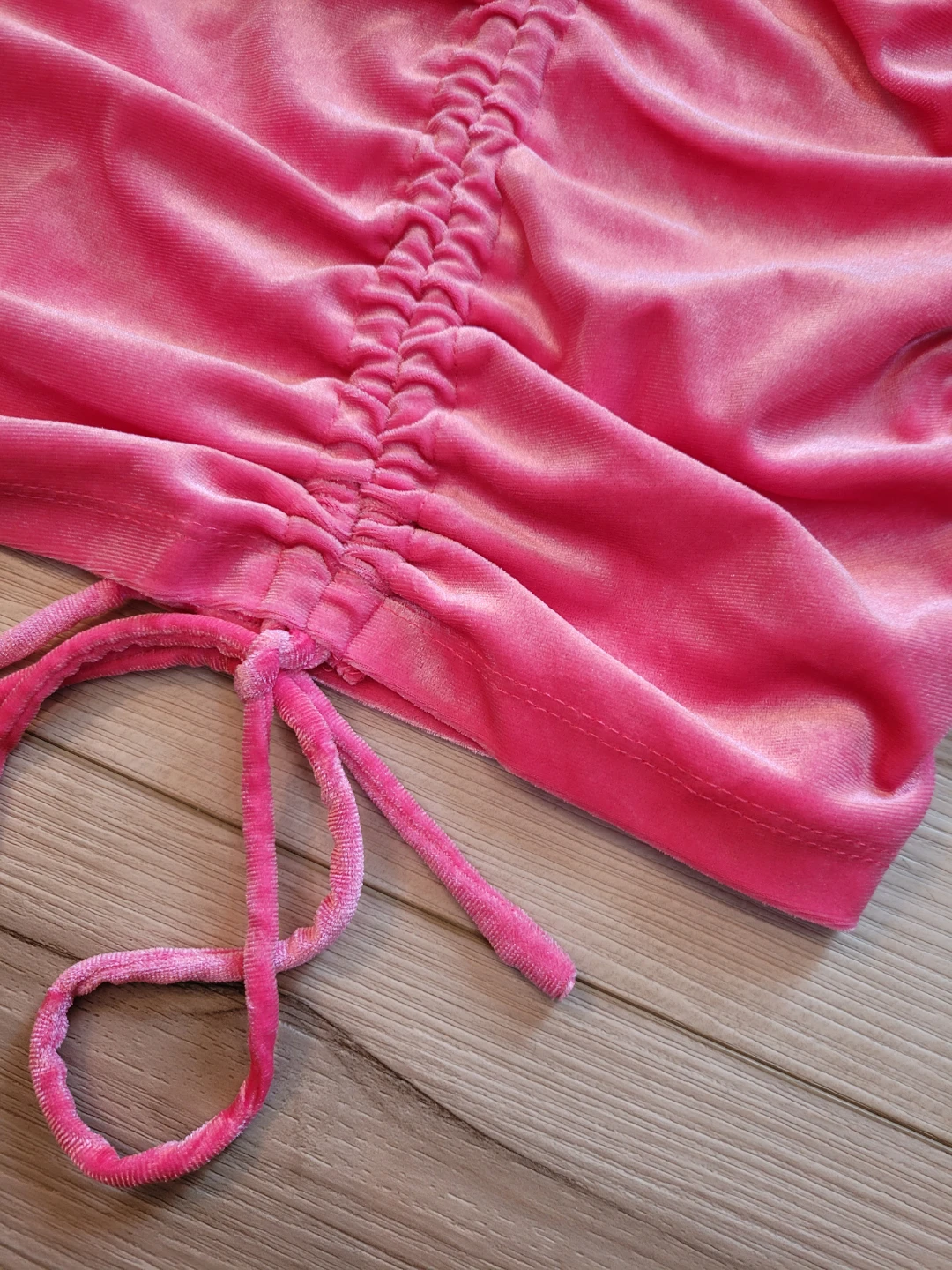 Wild Fable Pink Velvet Ruched Long Sleeve Dress or Shirt - photo 3